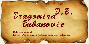 Dragomira Bubanović vizit kartica